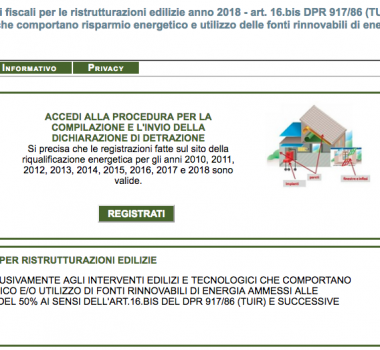 Portale Enea per trasmissione dati su ristrutturazioni